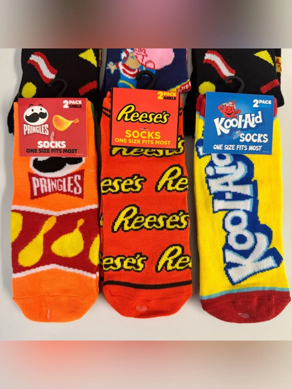 Novelty Socks Lot of 9 Pringles Reese’s Koolaid Sugar Daddy Dubble Bubble NWT
